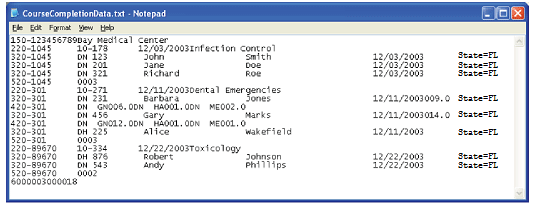 Screenshot of an example file from Windows Notepad.